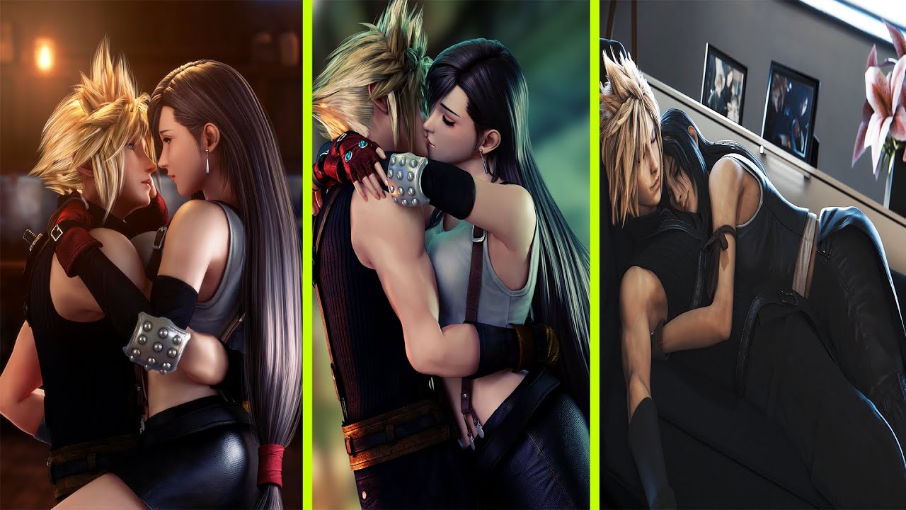 cloud and tifa kiss