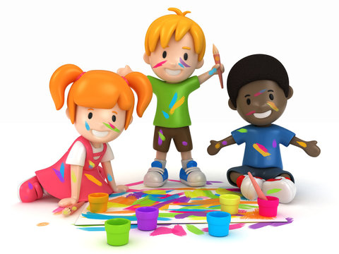 children playing clipart