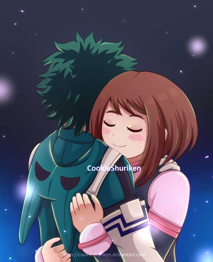 uraraka hugs deku