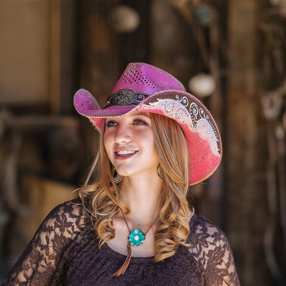 womens straw cowgirl hats