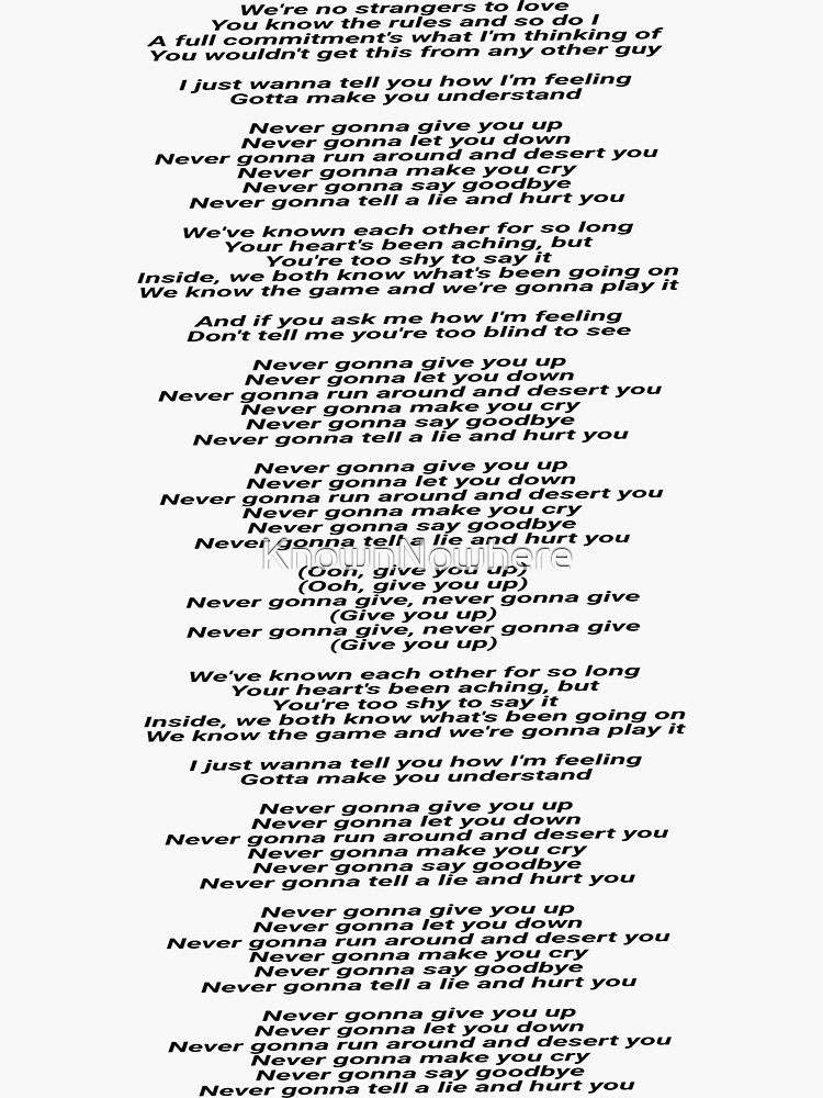 lyrics to rick roll