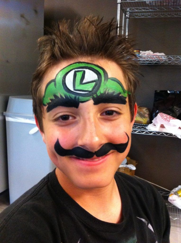 easy luigi face paint