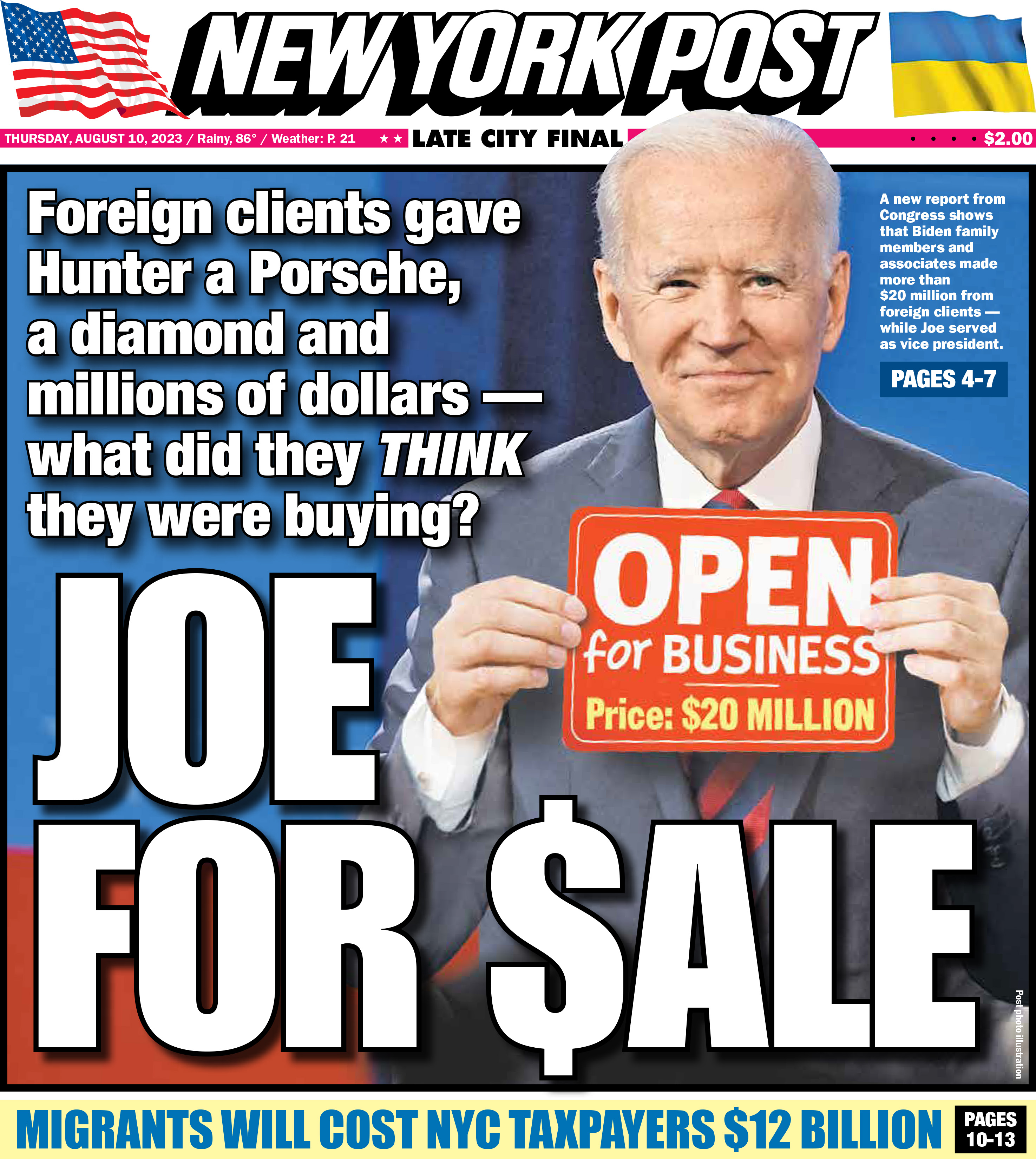 cover of the ny post today