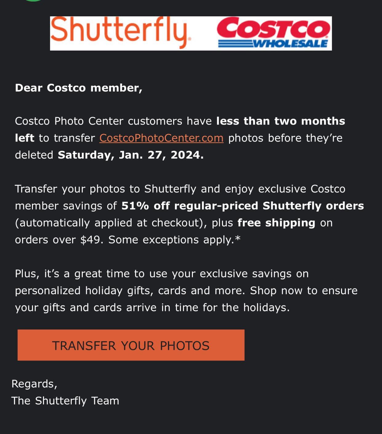 costco shutterfly