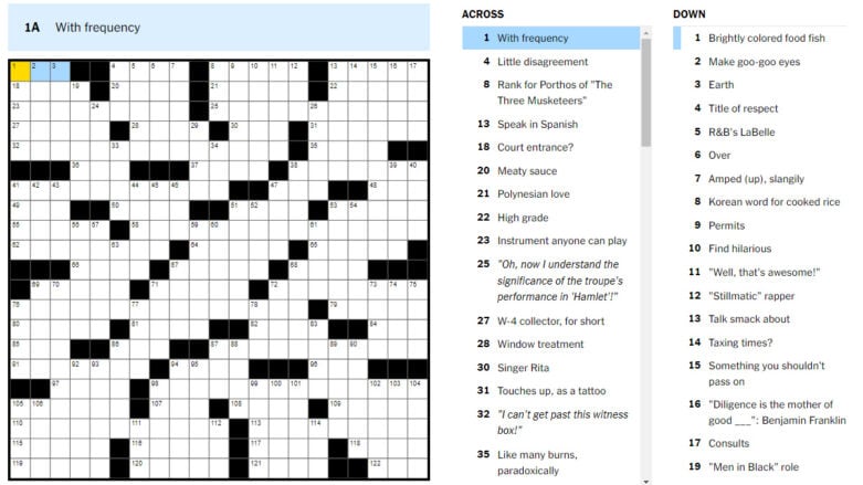 pucker crossword clue