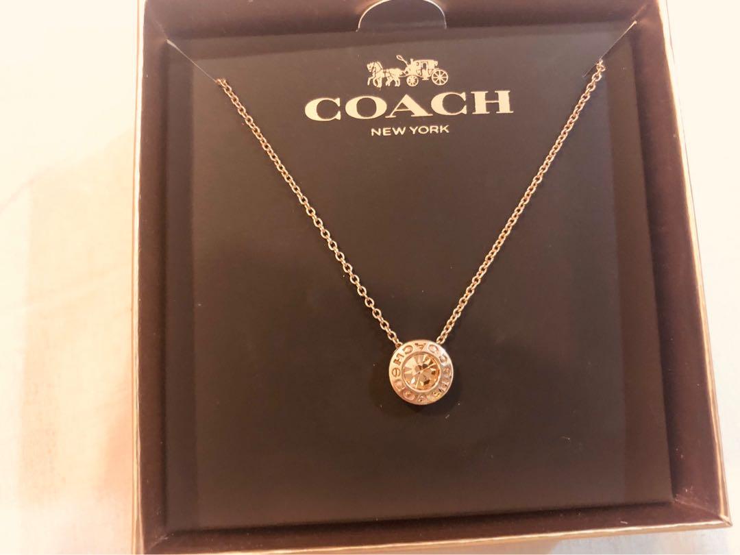 coach necklace rose gold