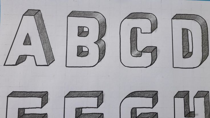 how to draw letter a in 3d