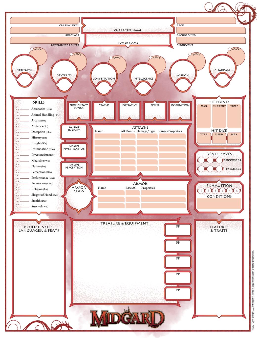 5e fillable character sheet