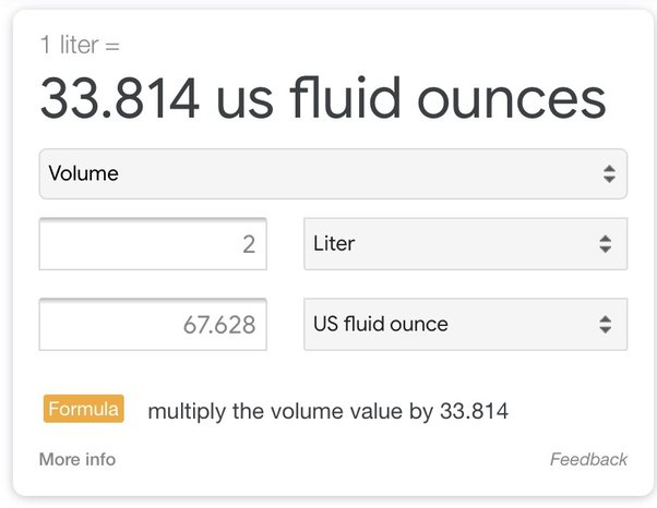 how many ounces is 1 l of water