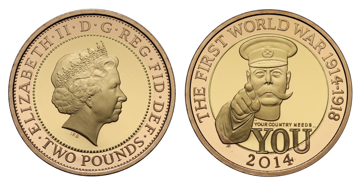 first world war two pound coin 2014