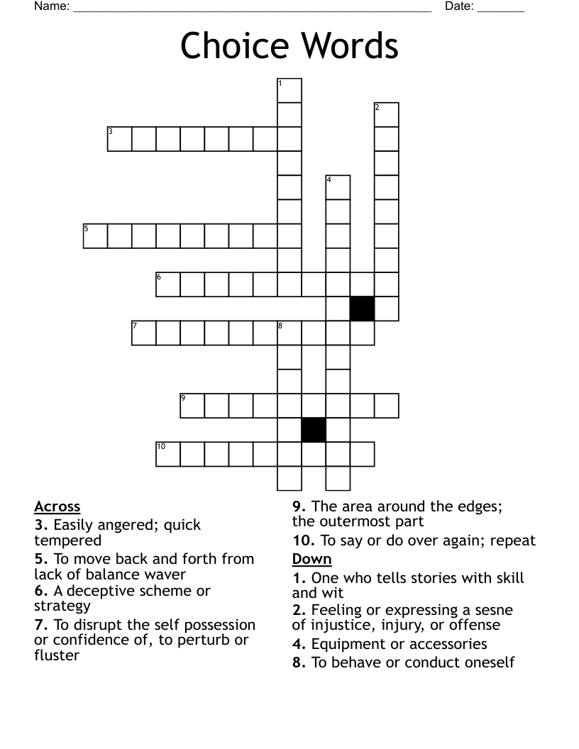 conducted oneself crossword