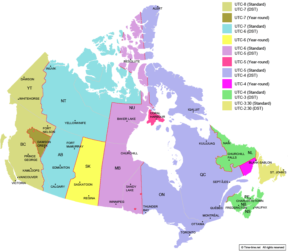 what is british columbia time zone