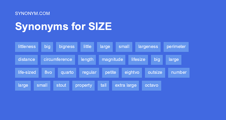 size synonyms