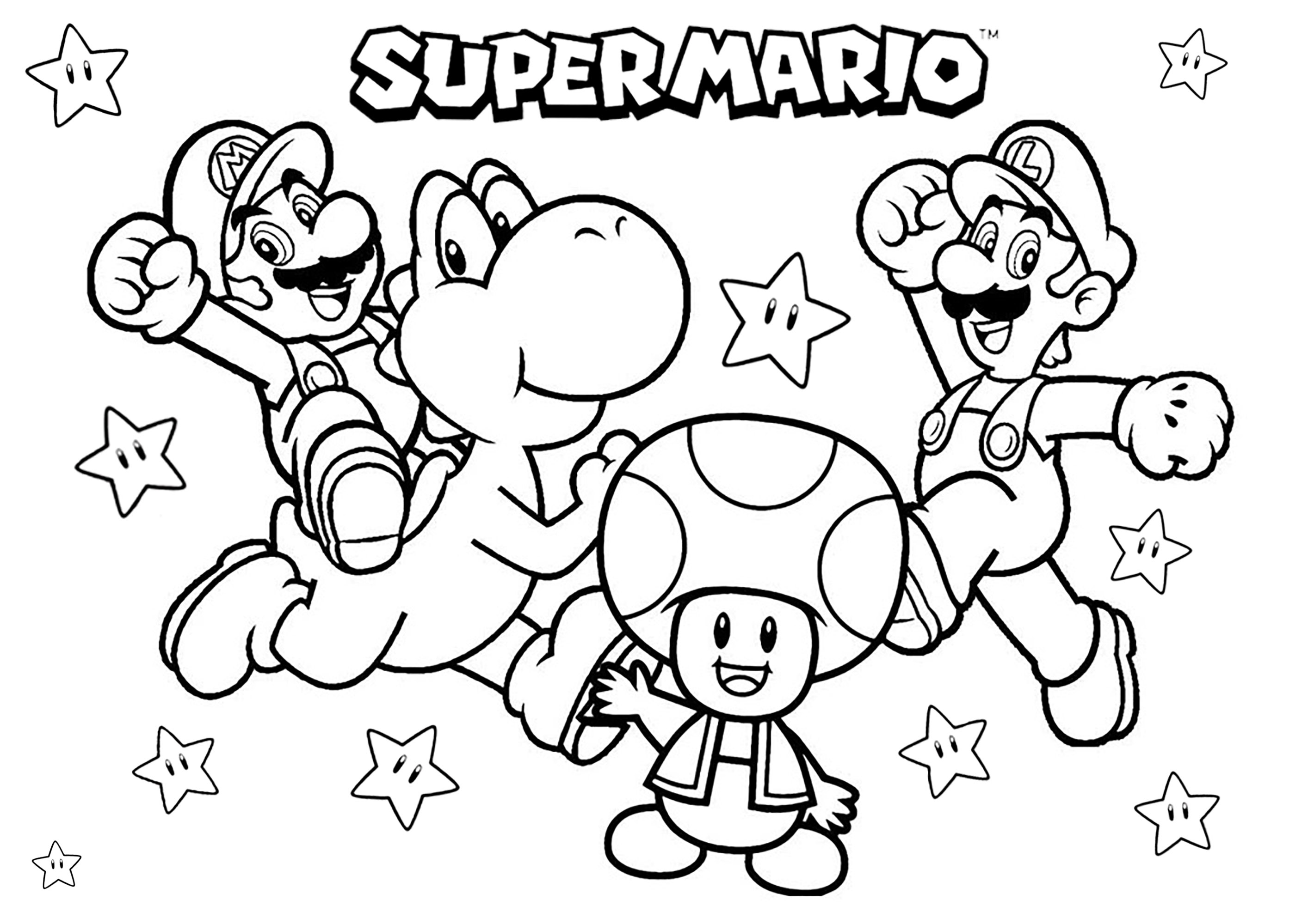 personajes mario bros para colorear