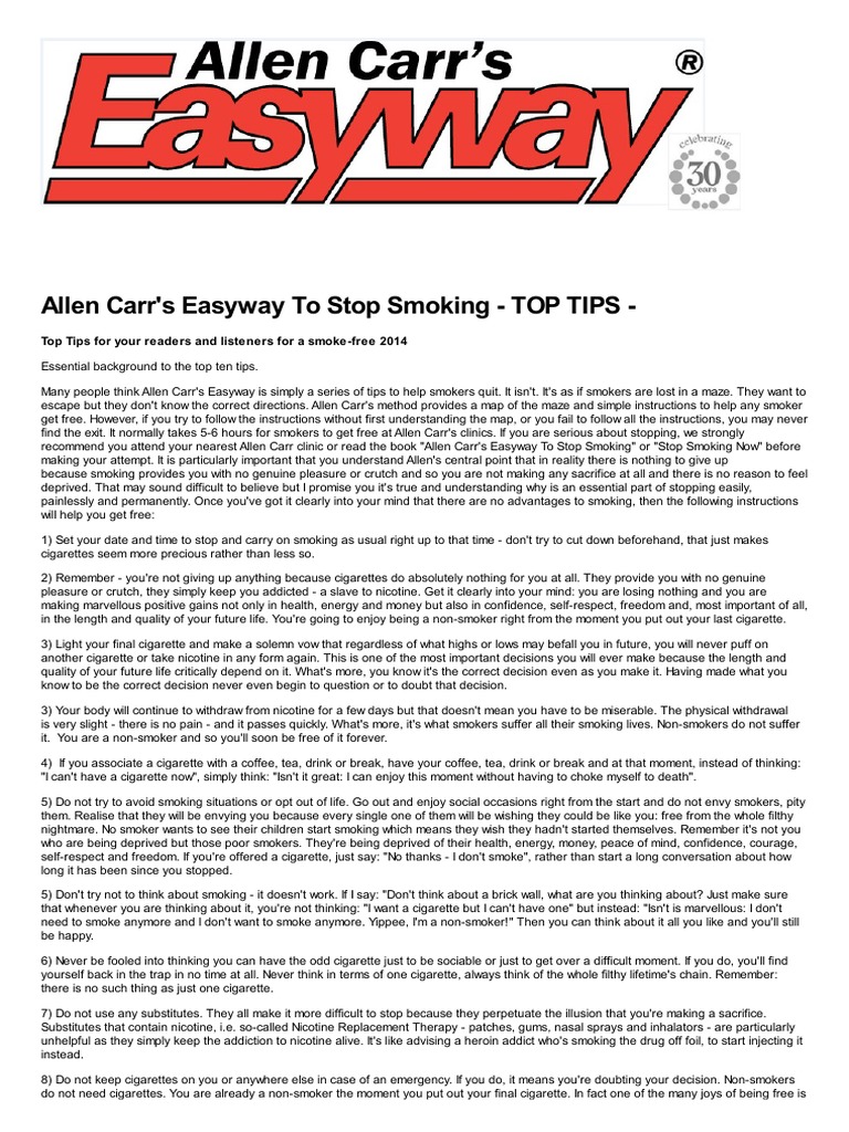 allen carr easy way to stop smoking pdf