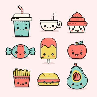 dibujos kawaii de comida