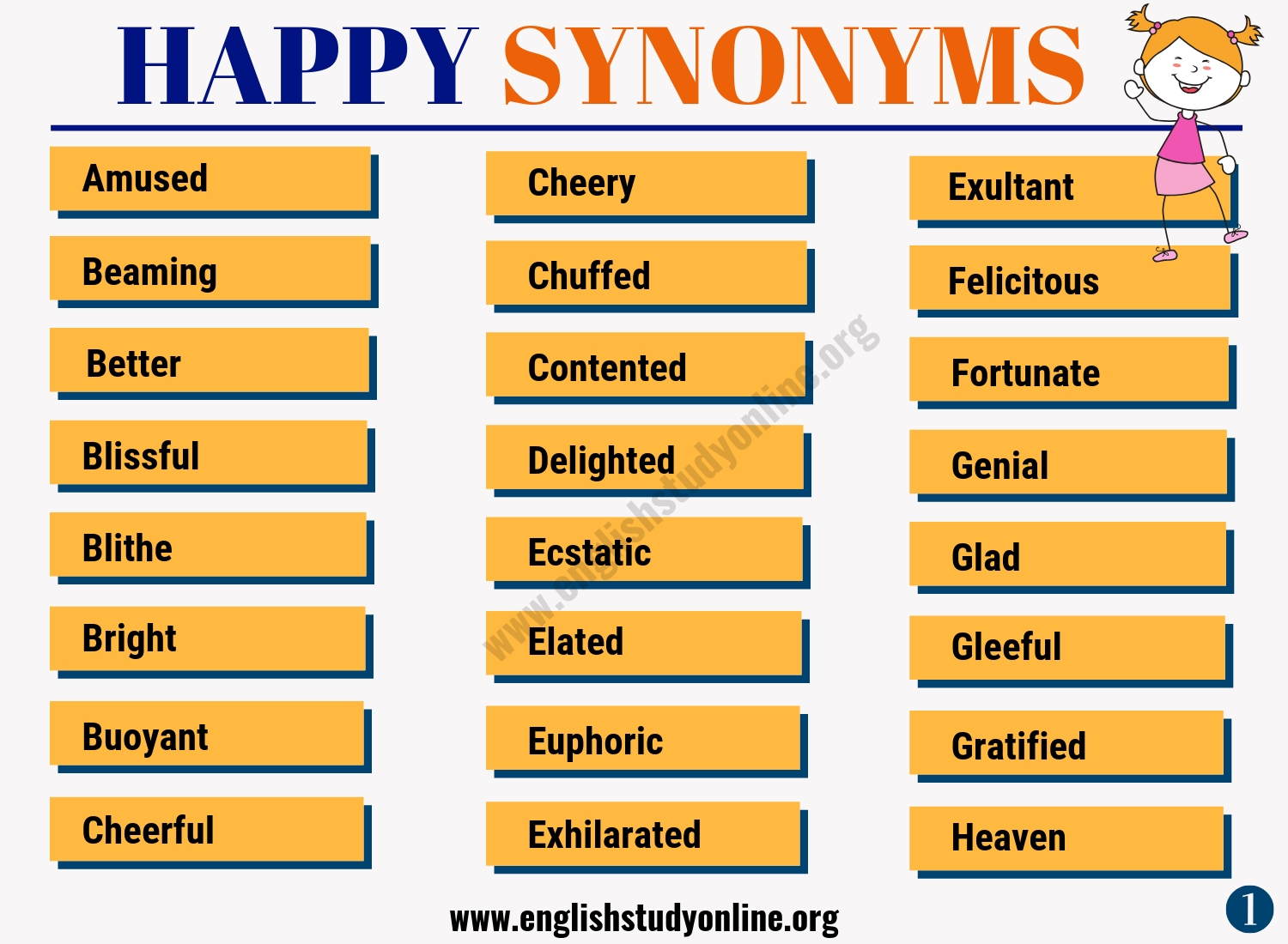 cheerful synonyms in english