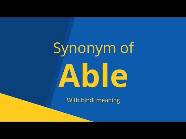 be able to synonym