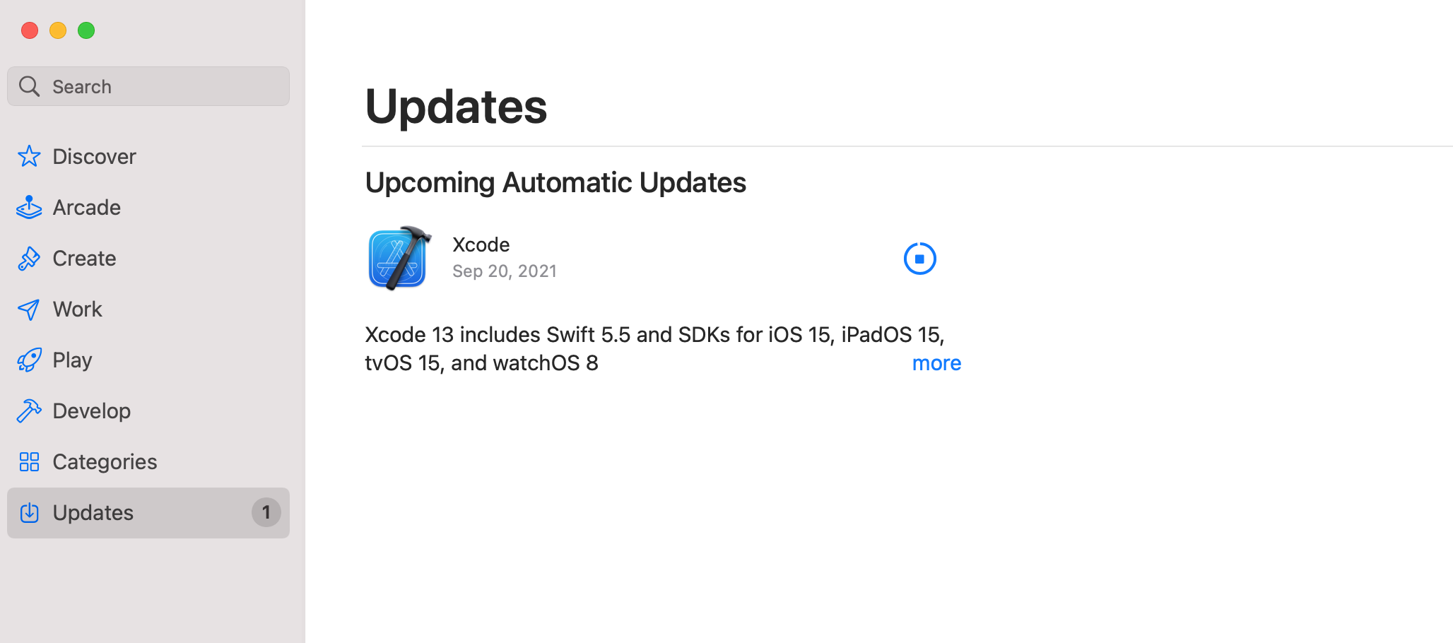 xcode update stuck