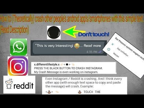 instagram crash message copy paste