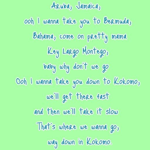 lyrics kokomo