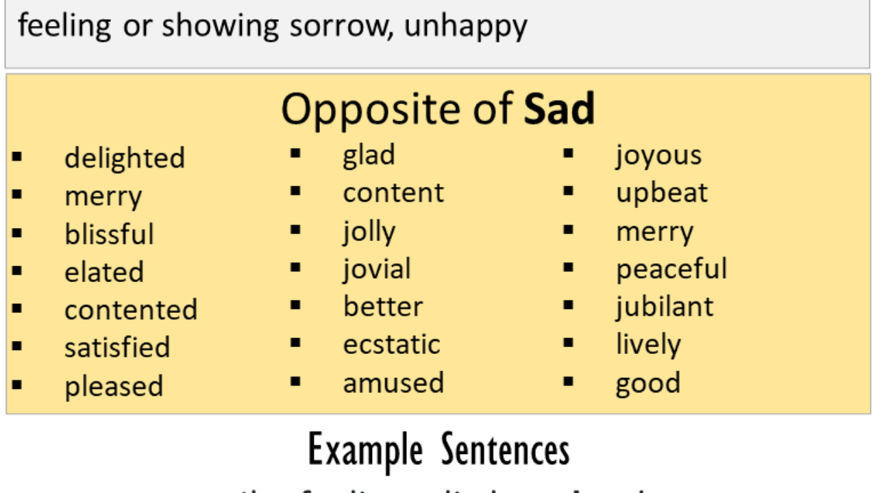 sad antonym