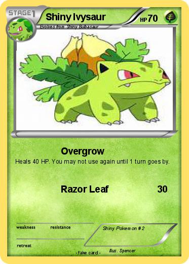 shiny ivysaur card