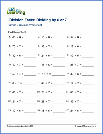 math division worksheets