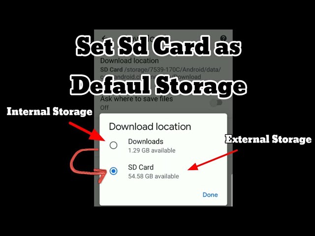 set sd card as default storage