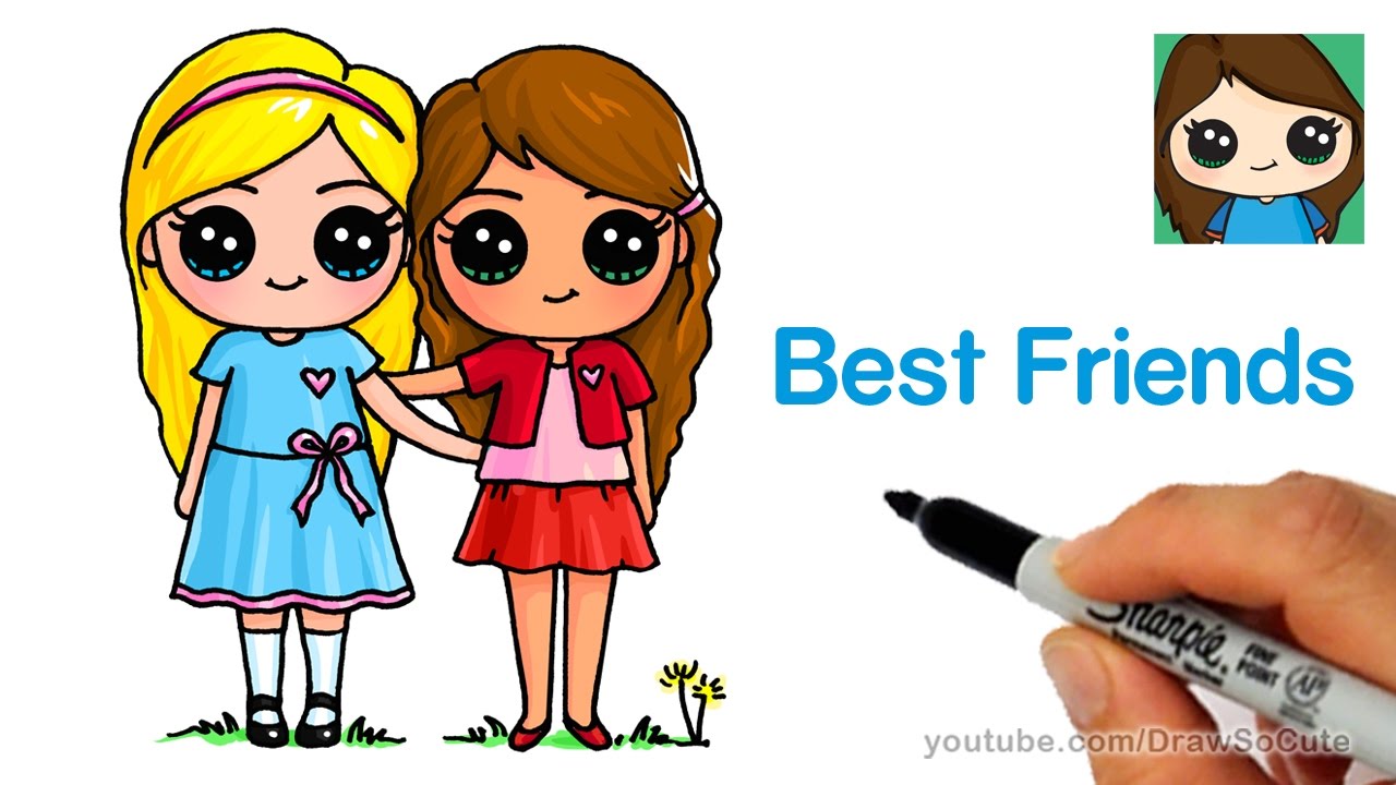 cute drawings of best friends