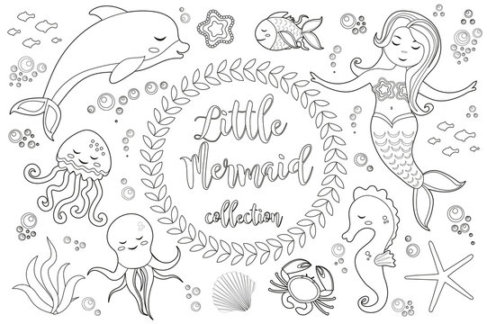 mermaid colouring in pictures