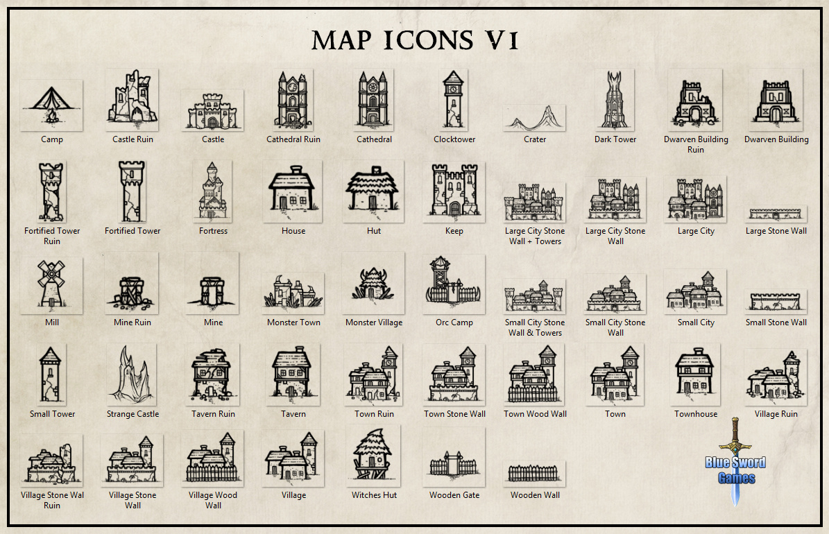 fantasy map icons