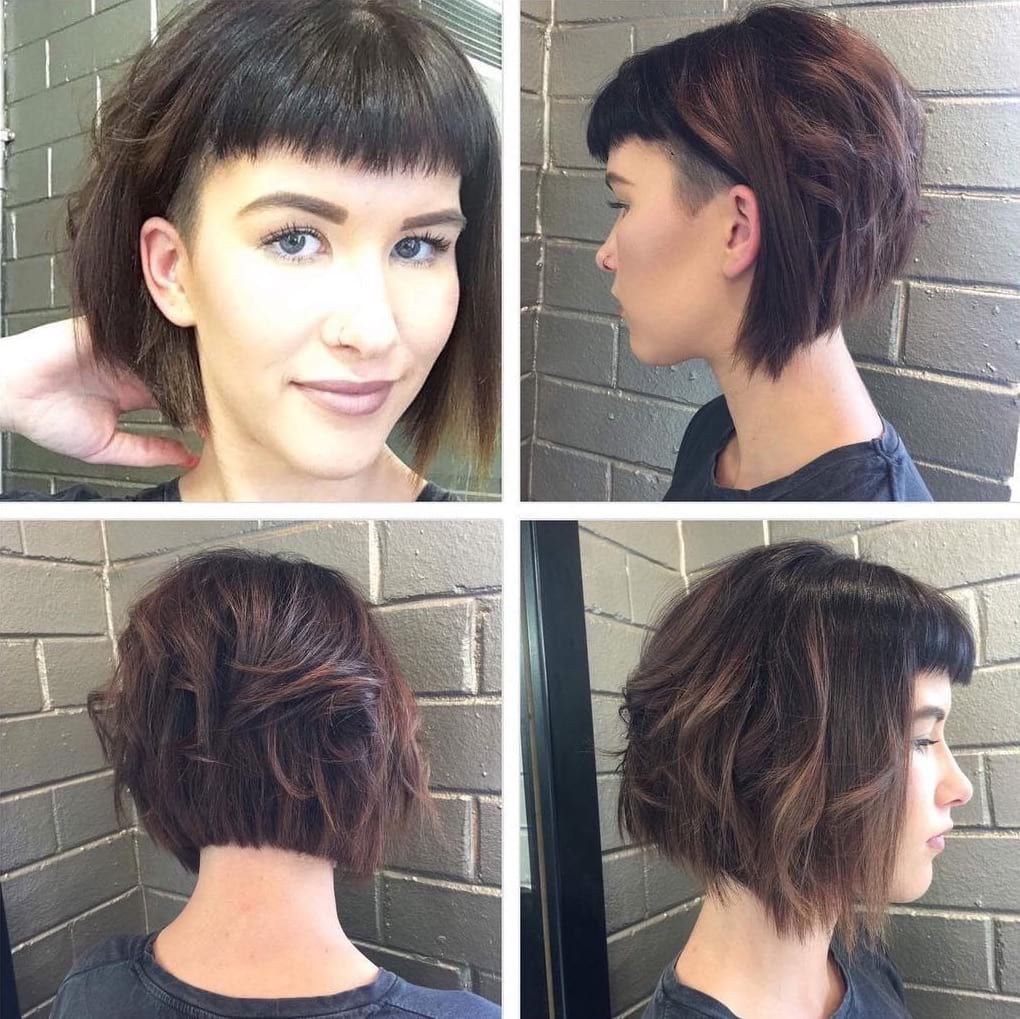 undercut bob with fringe