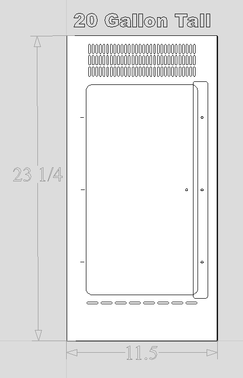 20 gallon tall aquarium dimensions