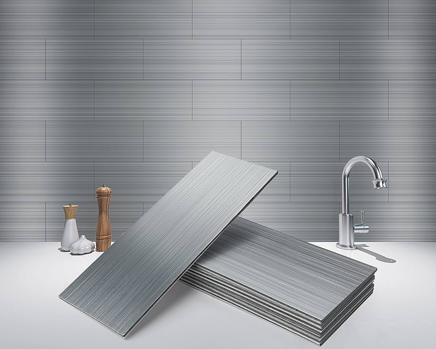 peel and stick metal backsplash