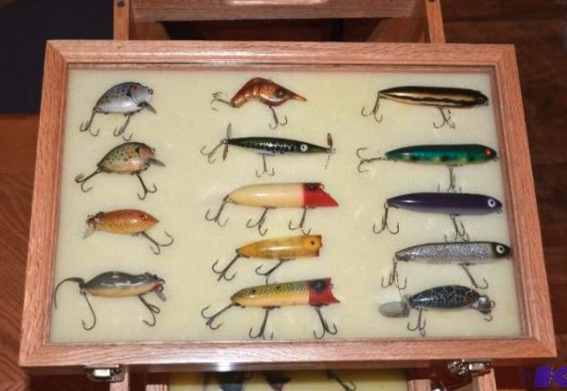 old fishing lure display