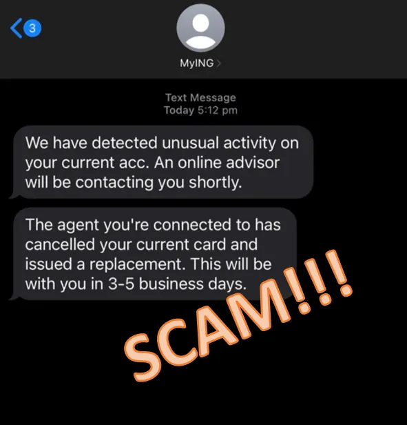 ing scam text