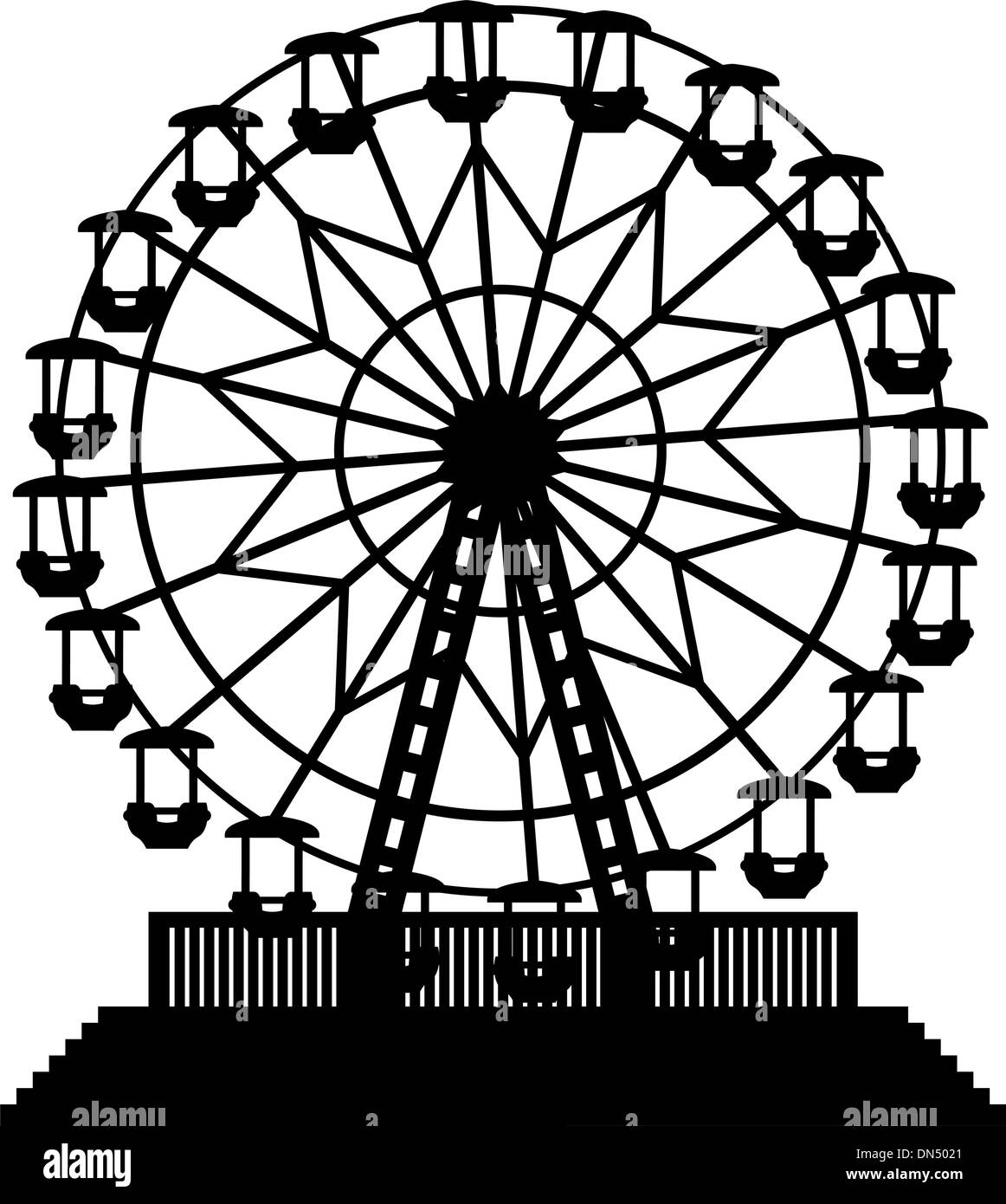 ferris wheel clipart black and white