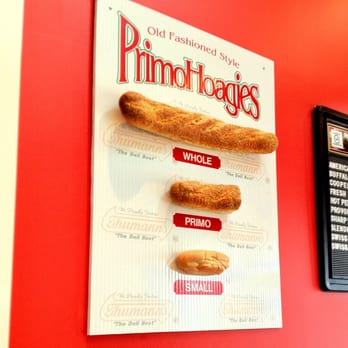 primo hoagie size chart