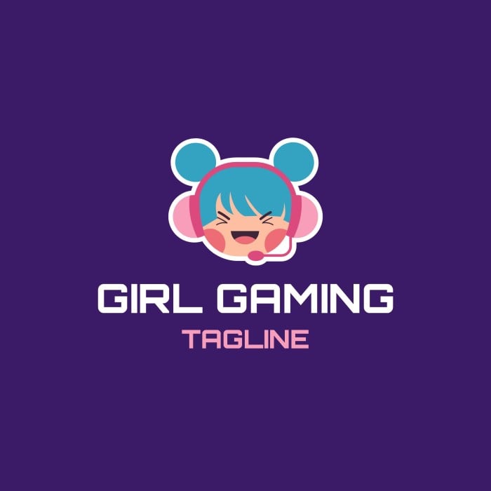 girl gaming logo template