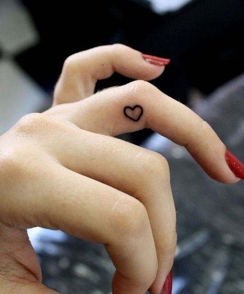 love heart tattoo finger