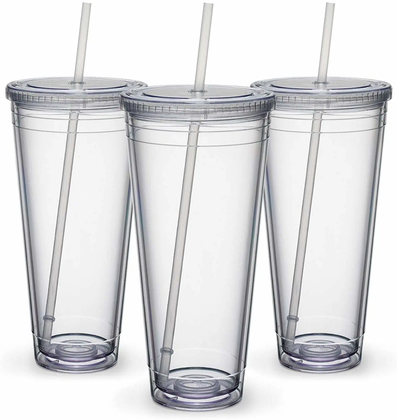 clear plastic tumblers with straws