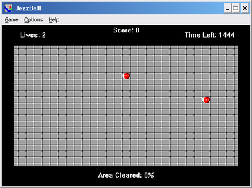 old computer game with bouncing balls