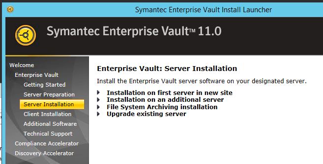 enterprise vault installation