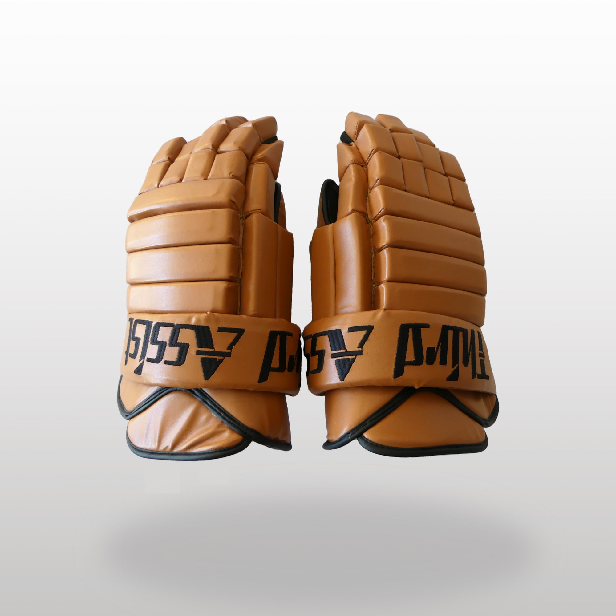 brown hockey gloves