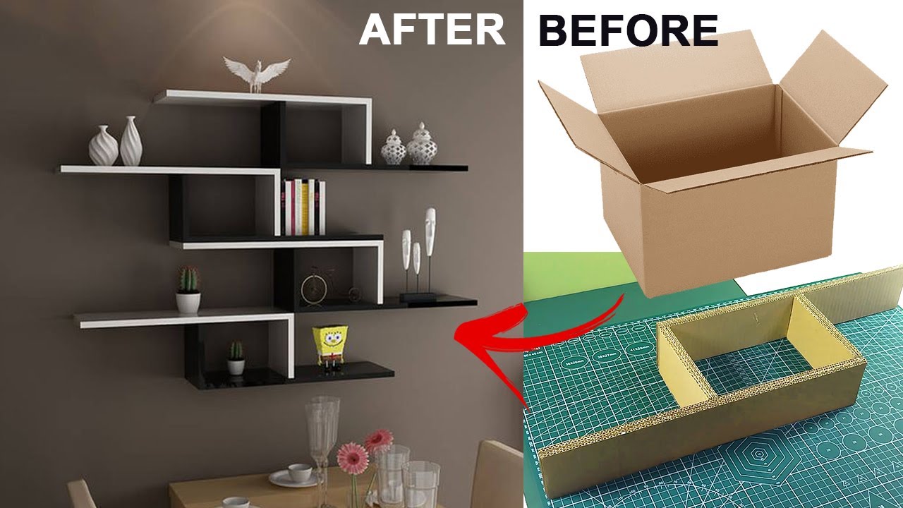 diy shelf cardboard