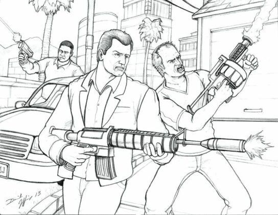 dibujo de gta 5 para colorear