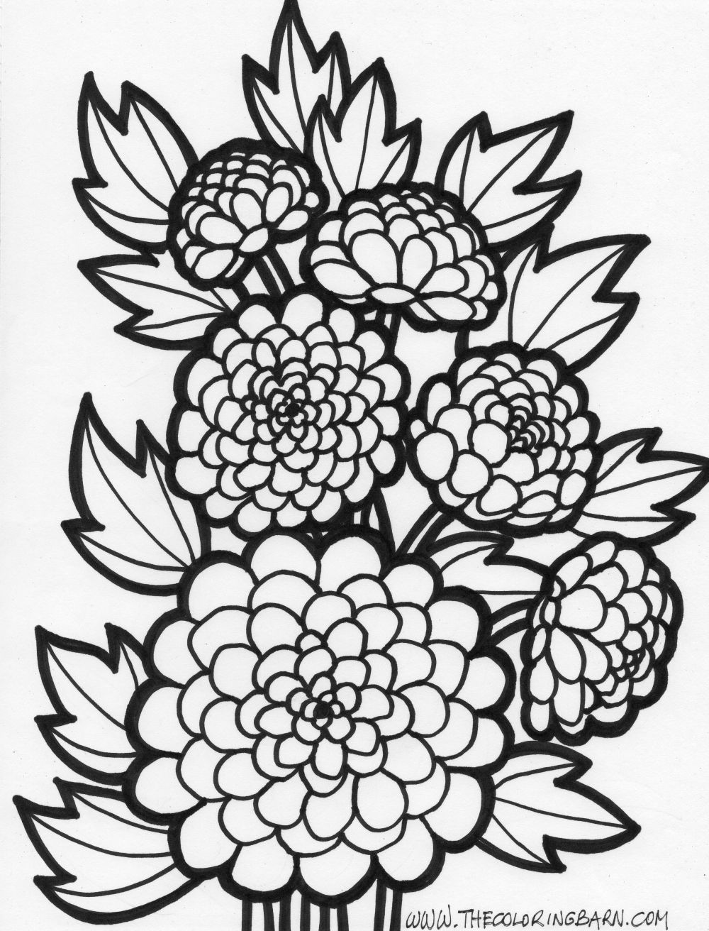 hard flower coloring pages