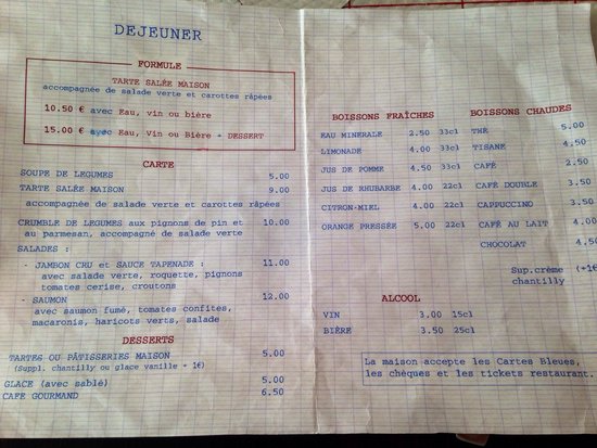 mamies menu