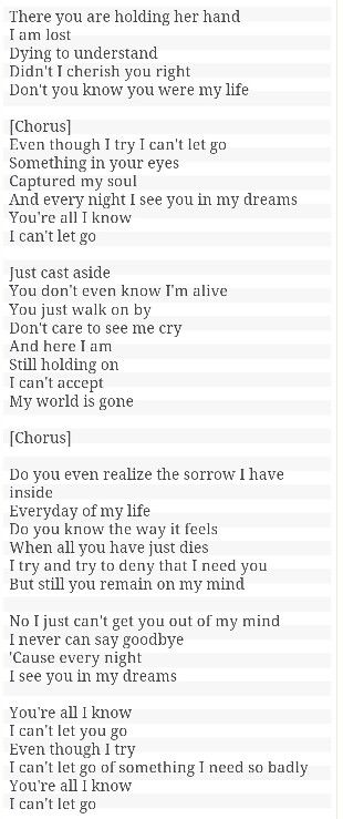 can t let you go lyrics